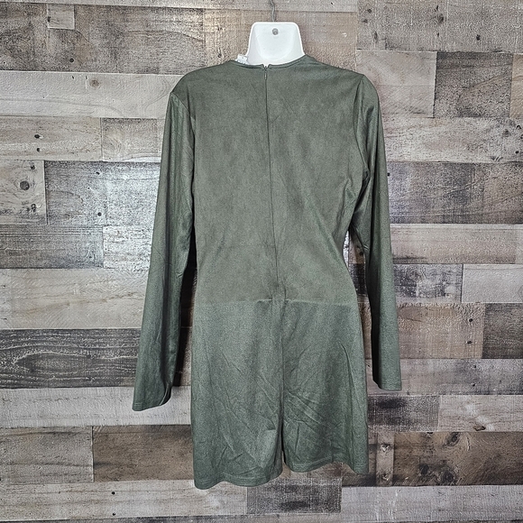 Favlux Fashion Mini Silhouette V-Neck Ruched Green - Picture 3 of 7